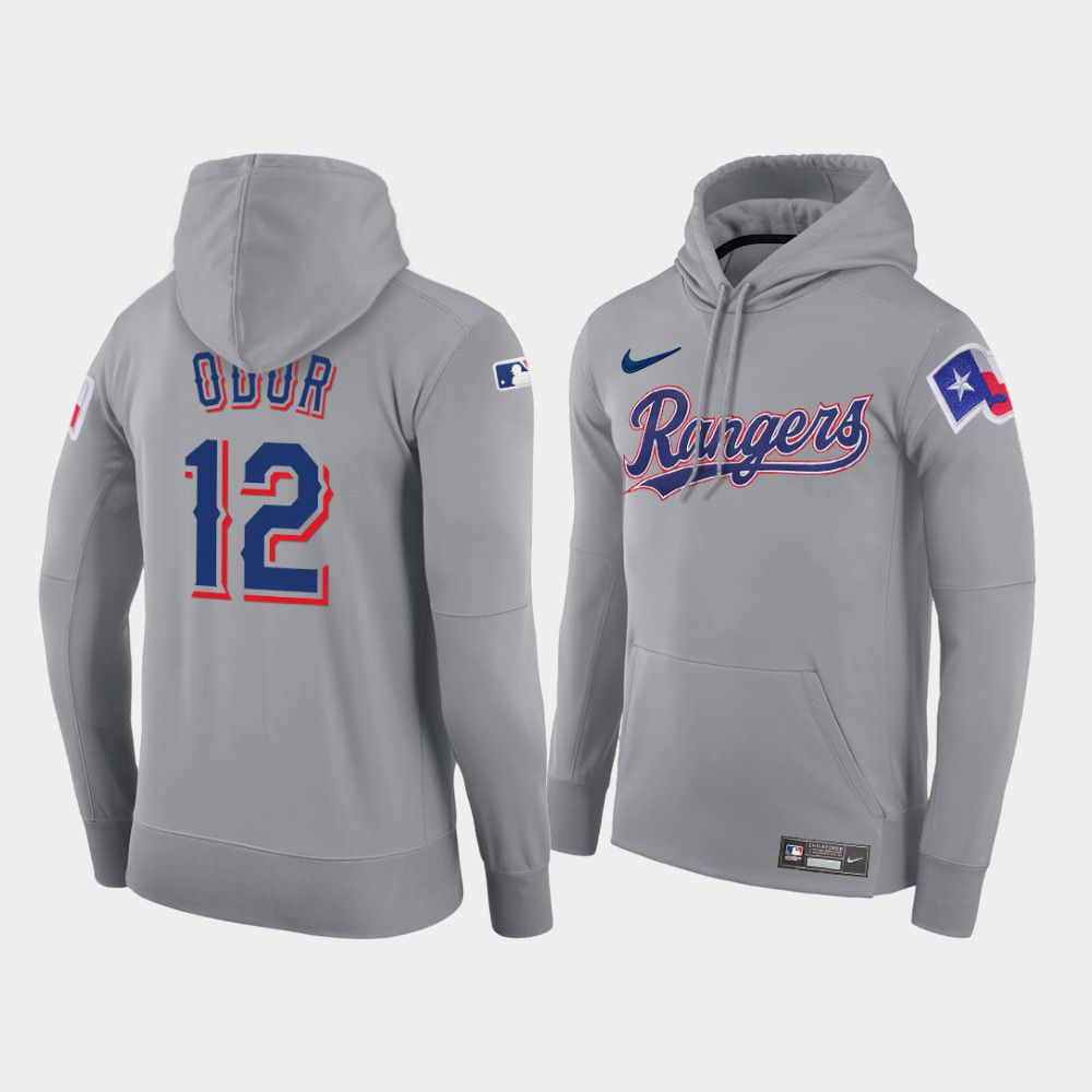 Men Texas Rangers #12 Odor gray road hoodie 2021 MLB Nike Jerseys